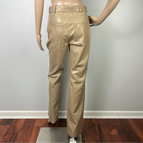 NEW NICHOLAS REVOLVE BEIGE VEGAN LEATHER PANTS - Picture 7 of 8